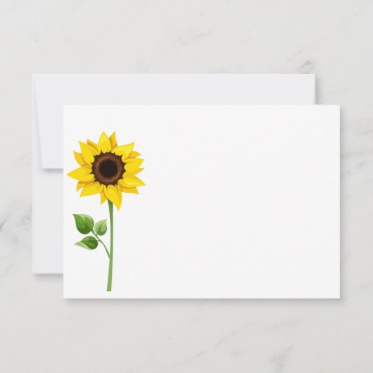 Zonnebloem Hartelijk dank Bedankkaart (Achterkant)