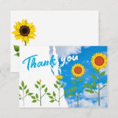 Zonnebloem Hartelijk dank Bedankkaart (Voorkant / Achterkant)