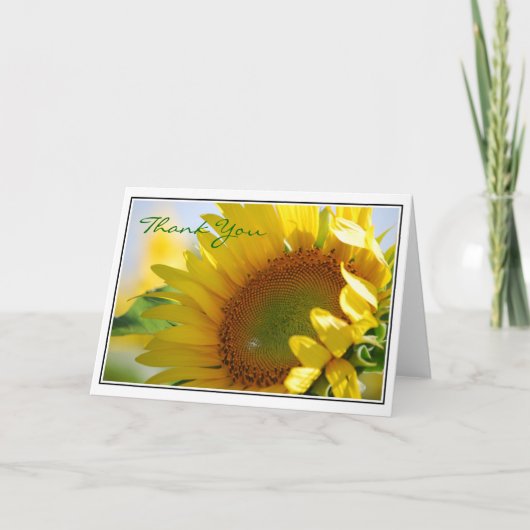 Zonnebloem Hartelijk dank Bedankkaart (Voorkant)