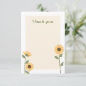 Zonnebloem Hartelijk dank Bedankkaart (Staand voorkant)