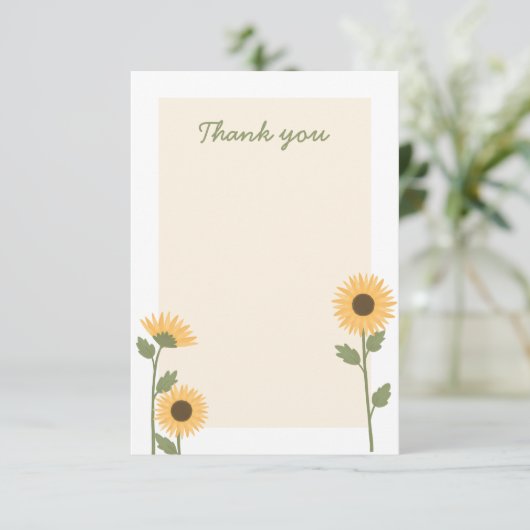 Zonnebloem Hartelijk dank Bedankkaart (Staand voorkant)