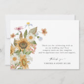 Zonnebloem Hartelijk dank Bedankkaart (Achterkant)