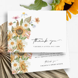 Zonnebloem Hartelijk dank Bedankkaart