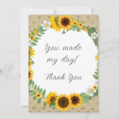 Zonnebloem Hartelijk dank Bedankkaart (Voorkant)