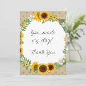 Zonnebloem Hartelijk dank Bedankkaart (Staand voorkant)