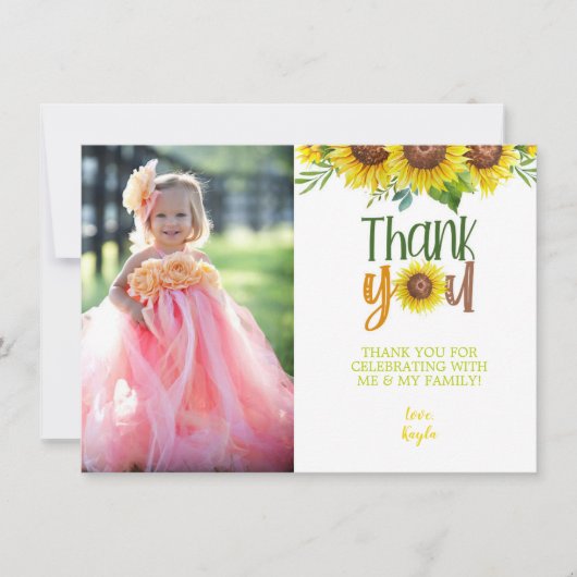 Zonnebloem Hartelijk dank, foto! Kaart (Voorkant)