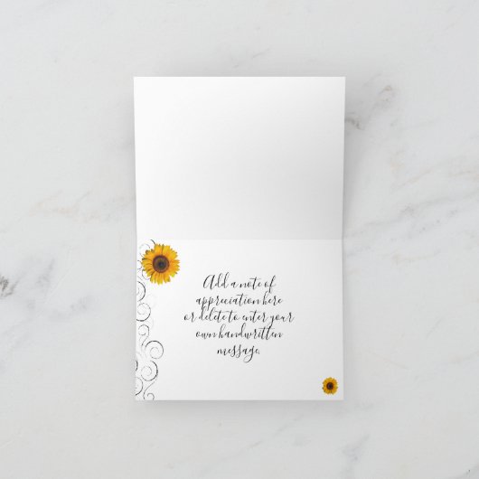Zonnebloem Hartelijk dank Kaart (Binnen)