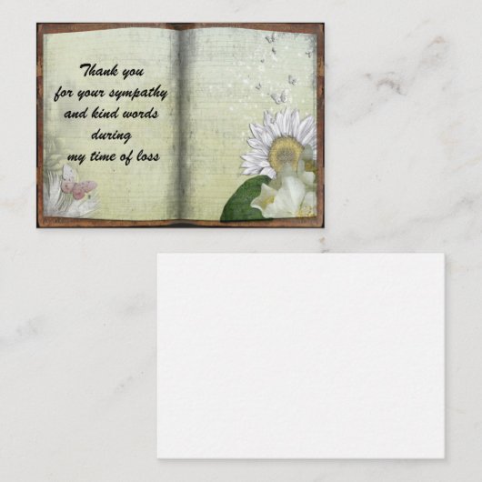 zonnebloem Hartelijk dank Notitiekaartje (Voorkant / Achterkant)