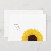 Zonnebloem Hartelijk dank RSVP Kaartje (Voorkant / Achterkant)