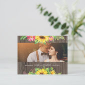 Zonnebloem Hartelijk dank voor het huwelijk op hou Bedankkaart (Staand voorkant)