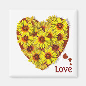 Zonnebloem Hartmagneet Magneet (Voorkant)