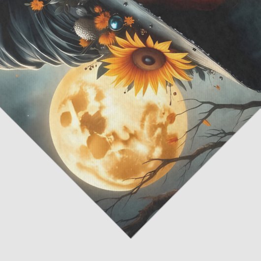 Zonnebloem Harvest Witch met Fiery Red Hair Tissuepapier (Detail)