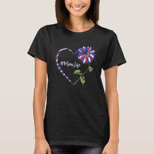 Zonnebloem Heart American Mimi Life VS vlag 4e van T-shirt