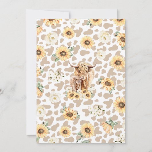 Zonnebloem Heilige Koe Baby shower Kaart (Achterkant)