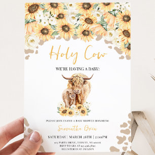 Zonnebloem Heilige Koe Baby Shower Kaart