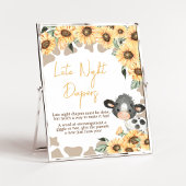 Zonnebloem Heilige Koe Baby shower Late Night Luie Poster