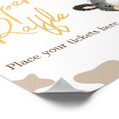 Zonnebloem Heilige Koe Baby shower Luier Raffle Poster (Hoek)