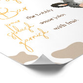 Zonnebloem Heilige Koe Baby shower Moeder Osa Bar Poster (Hoek)