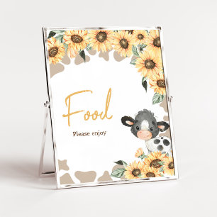 Zonnebloem Heilige Koe Baby shower Voedsel Poster