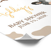 Zonnebloem Heilige Koe Baby shower Welkom Poster (Hoek)