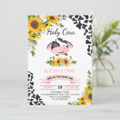 Zonnebloem Heilige Koe Koe Eerste verjaardag Kaart (Staand voorkant)