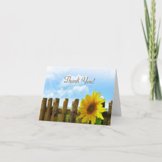 Zonnebloem hek bruids partij dank u bedankkaart