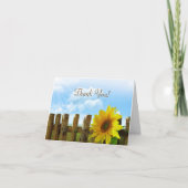 Zonnebloem hek bruids partij dank u bedankkaart (Voorkant)