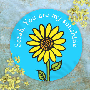 Zonnebloem Helder Kleurrijk Leuke Persoonlijke Ronde Sticker