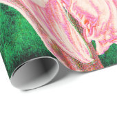 Zonnebloem Helder Roze Groen Decoupage Cadeaupapier (Rol Hoek)