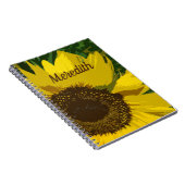 Zonnebloem Heldere Gele Bloemflesbloemen Notitieboek (Rechterzijde)