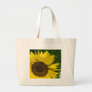 Zonnebloem Heldergele kunstbloem Grote Tote Bag