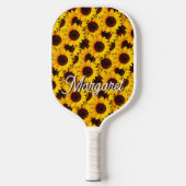 Zonnebloem Helianthus annuus Elegant Script Name Pickleball Paddle (Voorkant)