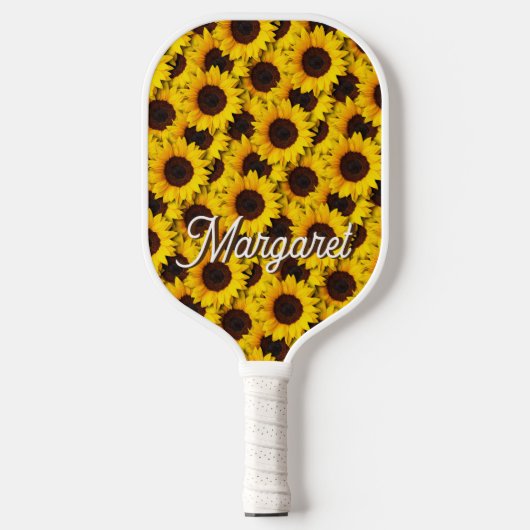 Zonnebloem Helianthus annuus Elegant Script Name Pickleball Paddle (Voorkant)