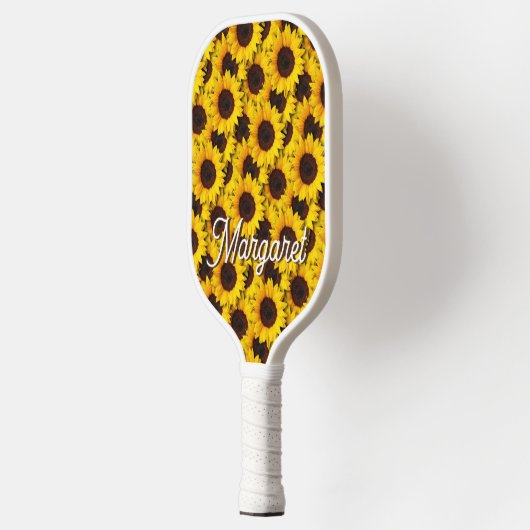 Zonnebloem Helianthus annuus Elegant Script Name Pickleball Paddle (Links)