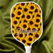 Zonnebloem Helianthus annuus Elegant Script Name Pickleball Paddle