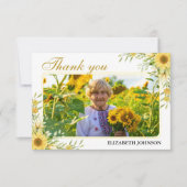 Zonnebloem Herdenking Uit Liefdevolle Herinnering Bedankkaart (Voorkant)