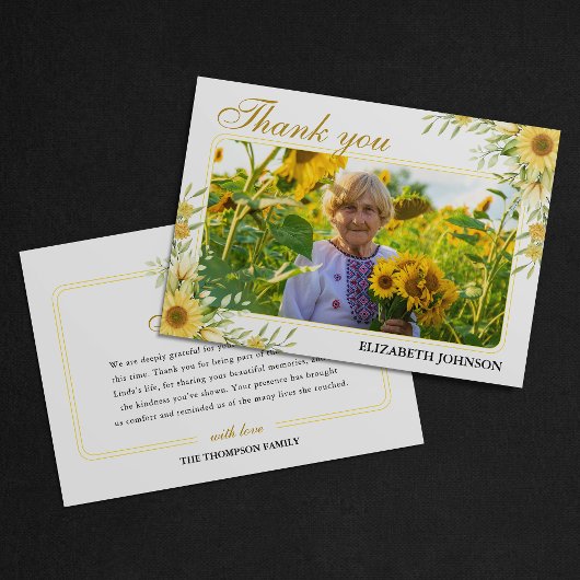 Zonnebloem Herdenking Uit Liefdevolle Herinnering Bedankkaart