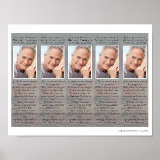 Zonnebloem Herdenkingsbladwijzers Poster (Voorkant)