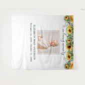 Zonnebloem Herdenkingsfoto 'In Loving Memory' Wandkleed (Voorkant (horizontaal))