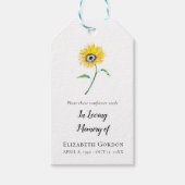 Zonnebloem Herdenkingspakket Zaden Cadeaulabel (Voorkant)