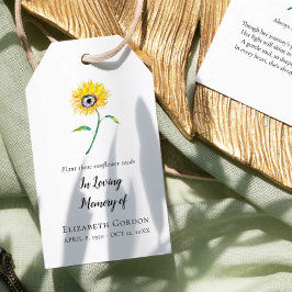 Zonnebloem Herdenkingspakket Zaden Cadeaulabel