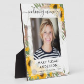 Zonnebloem Herdenkingsplaquette met Foto 'Ter Heri Fotoplaat (Zijkant)