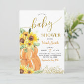 Zonnebloem Herfst Baby shower Kaart (Staand voorkant)