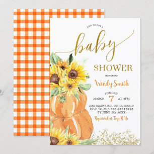 Zonnebloem Herfst Baby shower Kaart