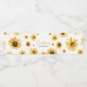 Zonnebloem Herfst Baby shower Waterfles Etiket (Enkel label)