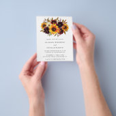 Zonnebloem Herfst Bloem Budget Trouw Uitnodiging Flyer (Hand)
