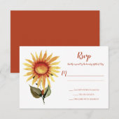 Zonnebloem Herfst Bloem RSVP Kaartje (Voorkant / Achterkant)