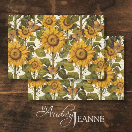 Zonnebloem Herfst Bloemenvlinder Ephemera Decoupag Tissuepapier