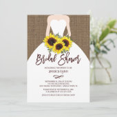 Zonnebloem Herfst Bruid Douche Uitnodiging (Staand voorkant)
