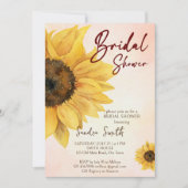 Zonnebloem herfst bruids douche uitnodiging sjablo (Voorkant)